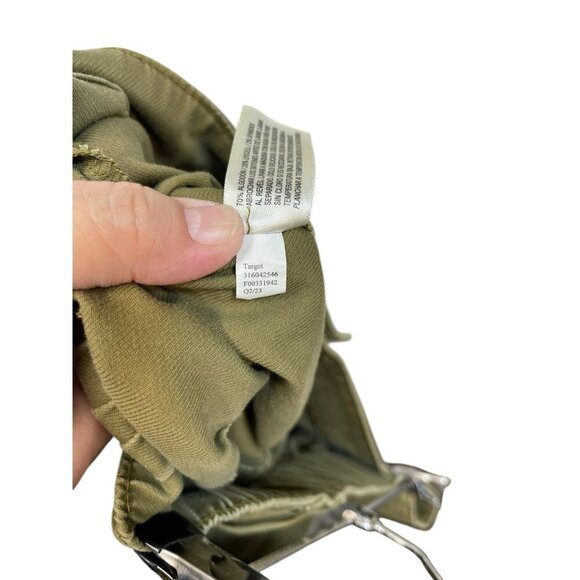 Knox Rose Womens Plus Mid Rise Casual Fit Ankle Cargo Pants Lightweight XL Green - Picture 5 of 8